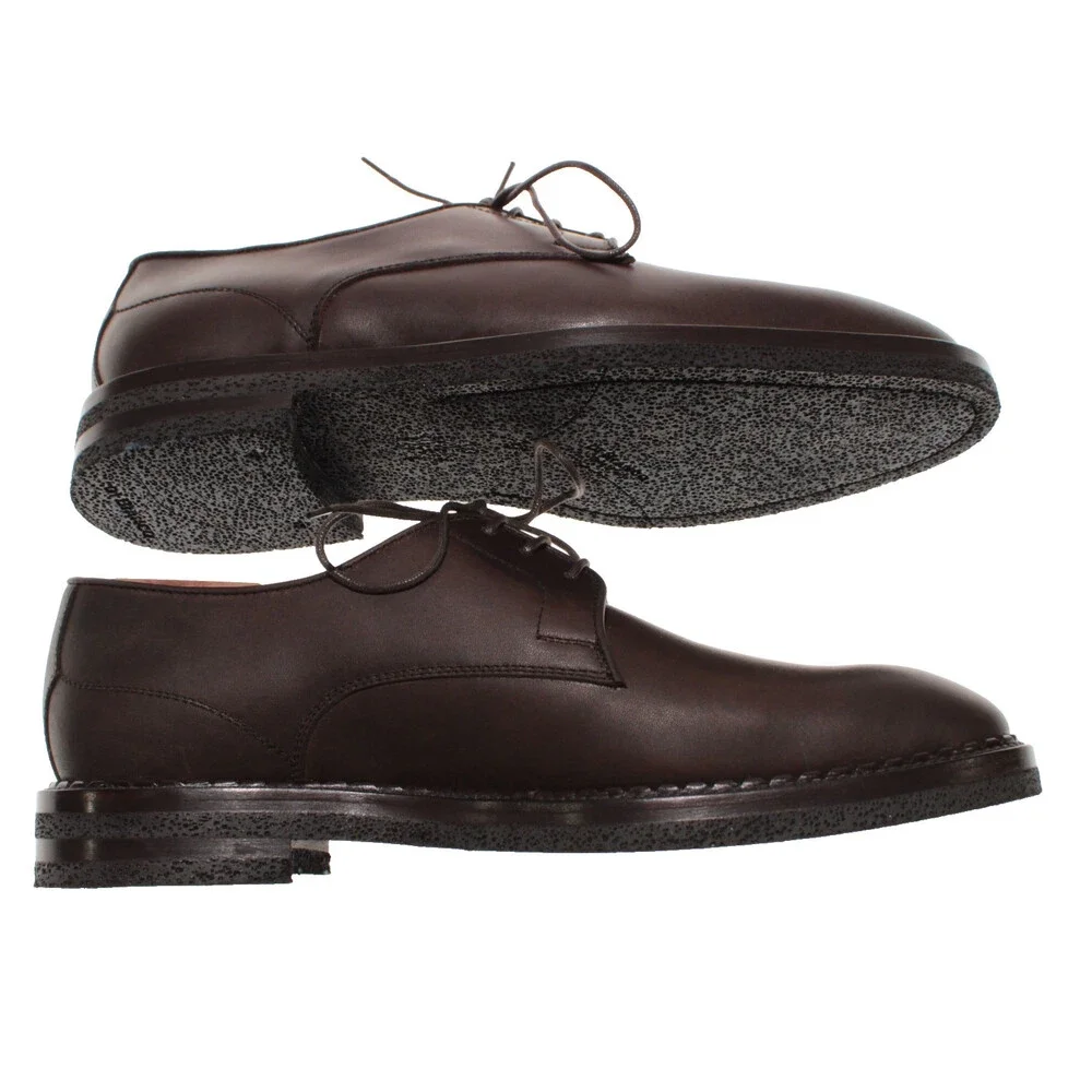 Di Bianco NWB Lace Up Derby Dress Shoes Size 9 US in Dark Brown Leather